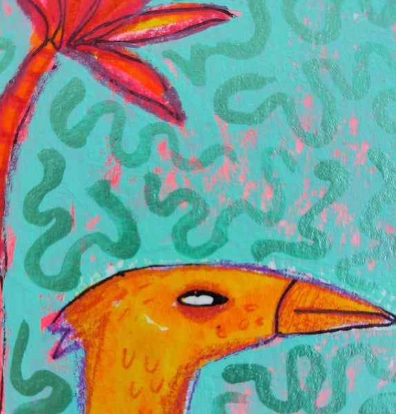 Orange Bird + Lizard
