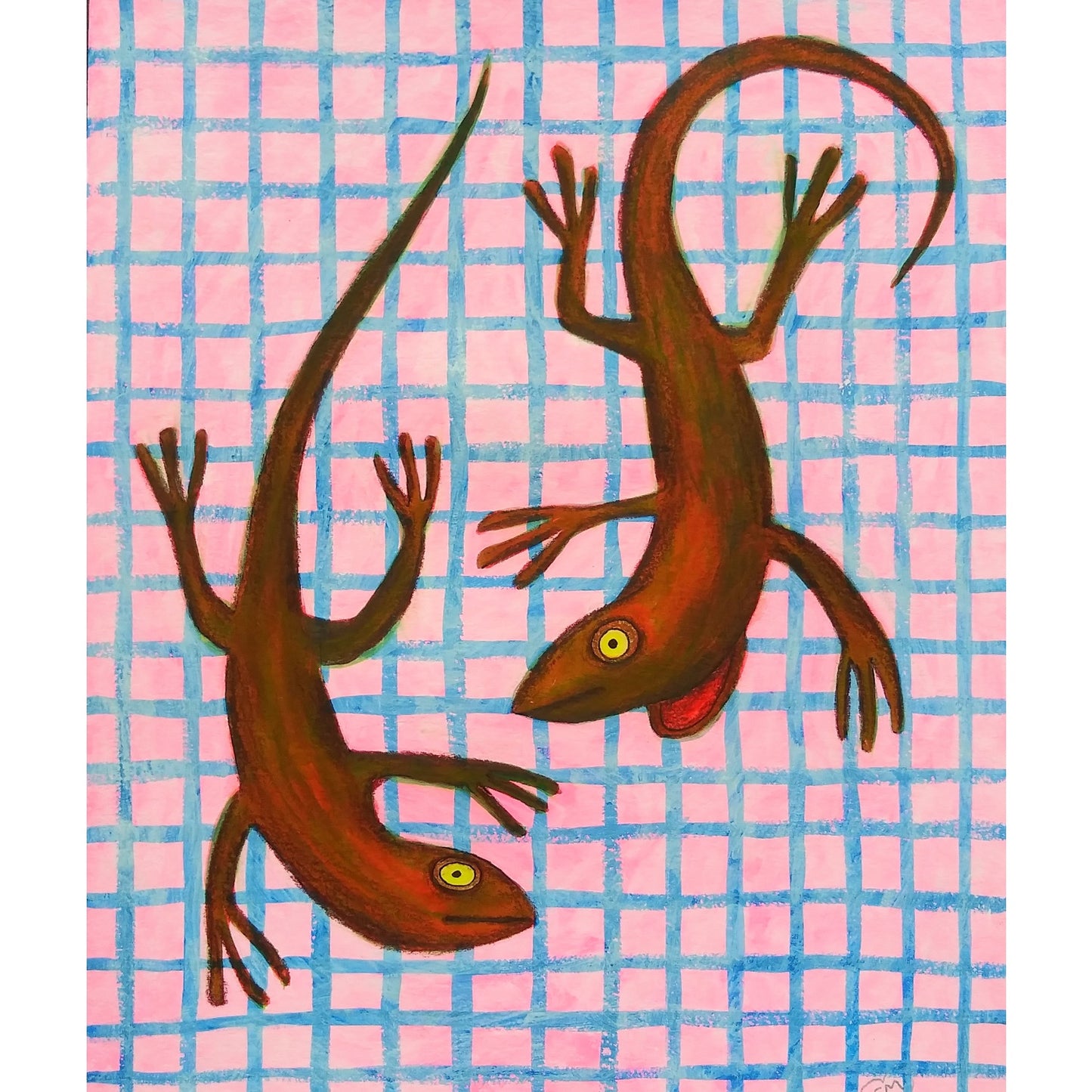 Brown Anoles Hang Out on the Screen